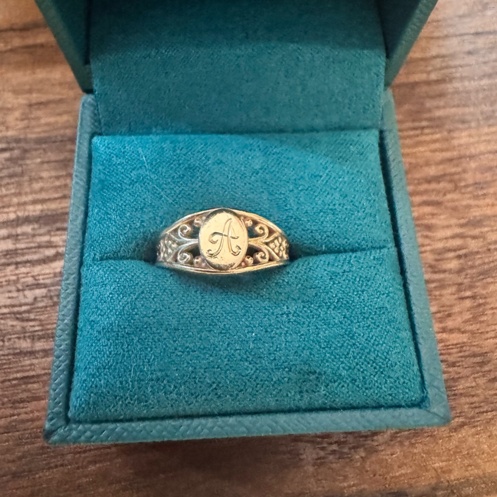 Elegant Gold “A” Ring